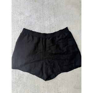 H&M Linen Blend Pull-On Shorts Black – Relaxed Minimalist Summer Shorts XL